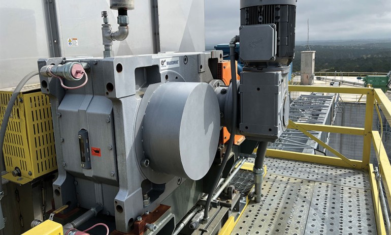 NORD MAXXDRIVE industrial gear unit application on a grain elevator